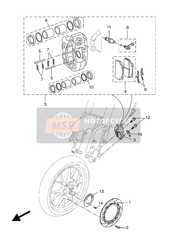 Yamaha MT125 2018 Front Brake Caliper for a 2018 Yamaha MT125