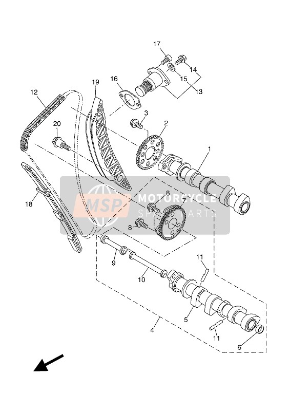 Yamaha XSR700 2018 Camshaft & Chain for a 2018 Yamaha XSR700