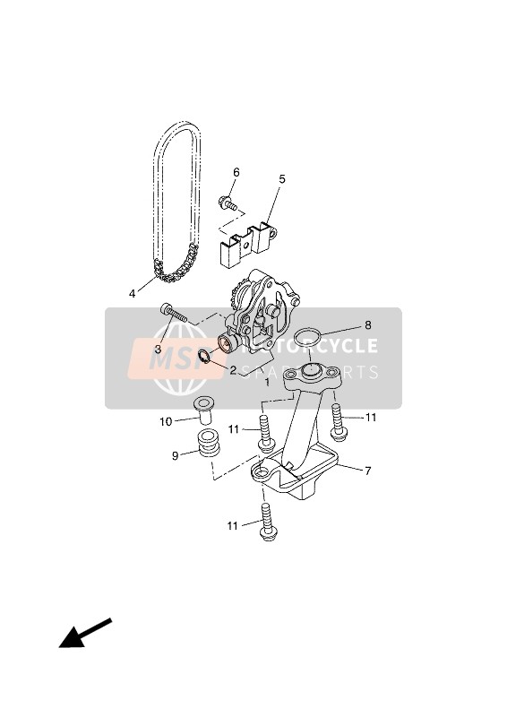 Yamaha XSR700 2018 La pompe à huile pour un 2018 Yamaha XSR700