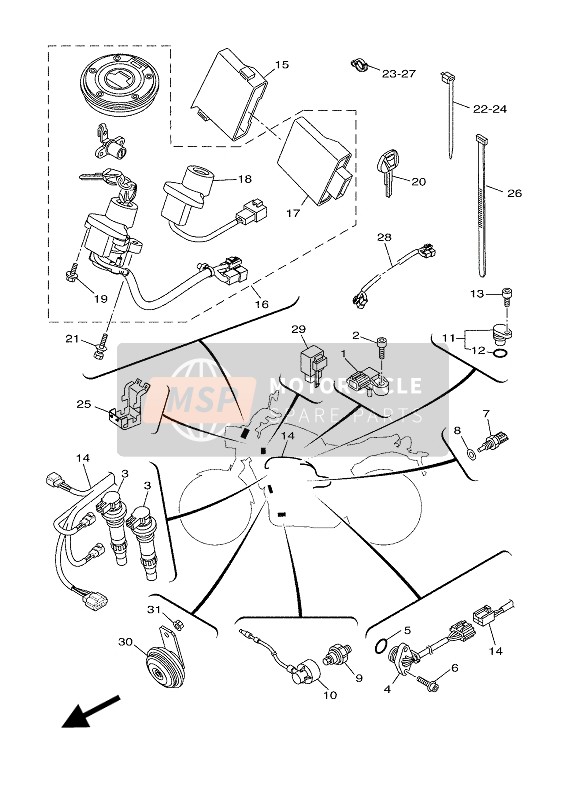 B34H16620000, Couvercle,  Connecteu, Yamaha, 1