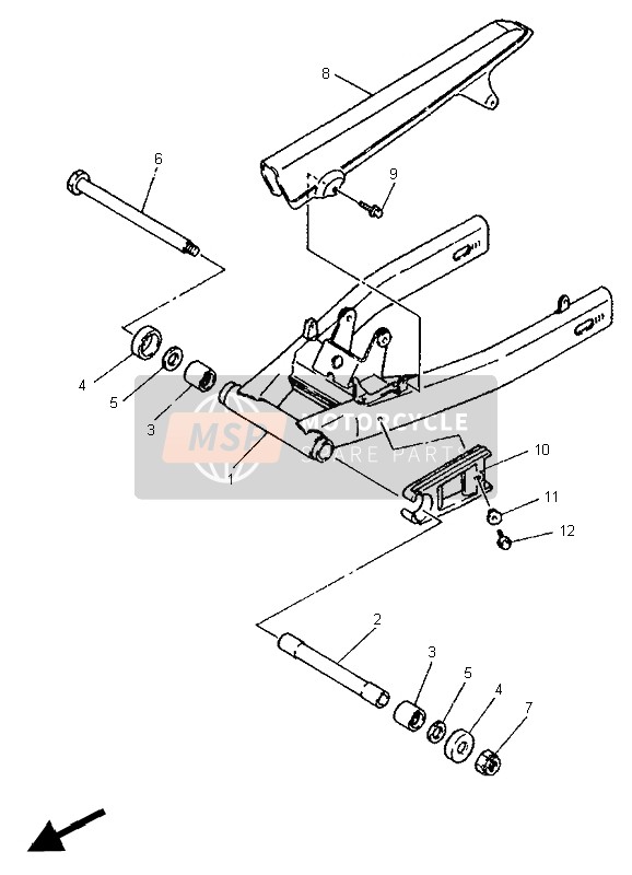 Yamaha XJ600N 1995 Brazo trasero para un 1995 Yamaha XJ600N