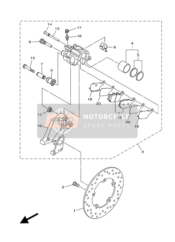 Bremssattel hinten