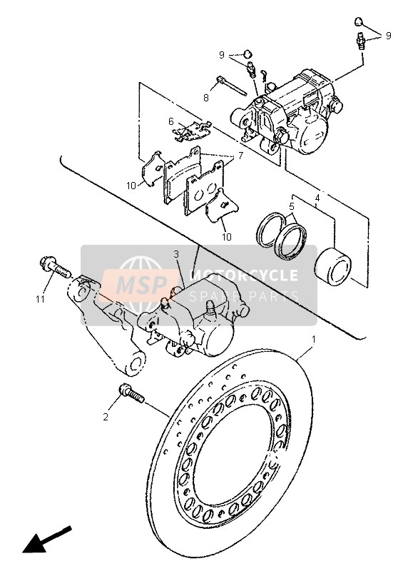 Yamaha XJ600N 1995 Rear Brake Caliper for a 1995 Yamaha XJ600N