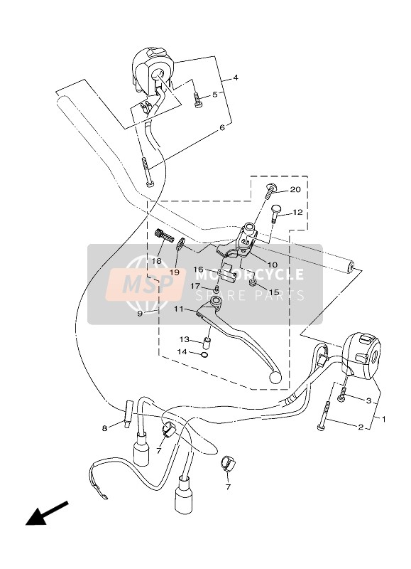 Yamaha MT-03 2018 Handle Switch & Lever for a 2018 Yamaha MT-03