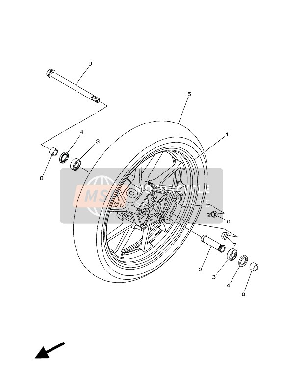 Yamaha MT-07 ABS 2018 Front Wheel for a 2018 Yamaha MT-07 ABS
