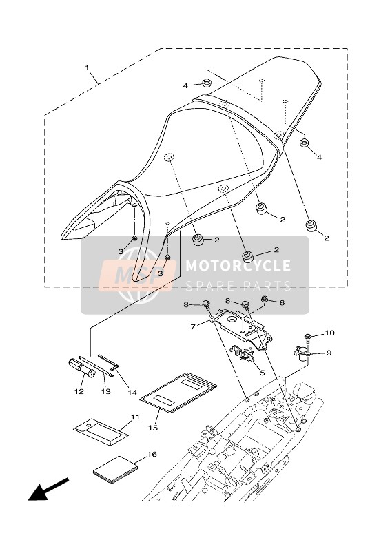 Yamaha MT-09 SP 2018 Seat for a 2018 Yamaha MT-09 SP