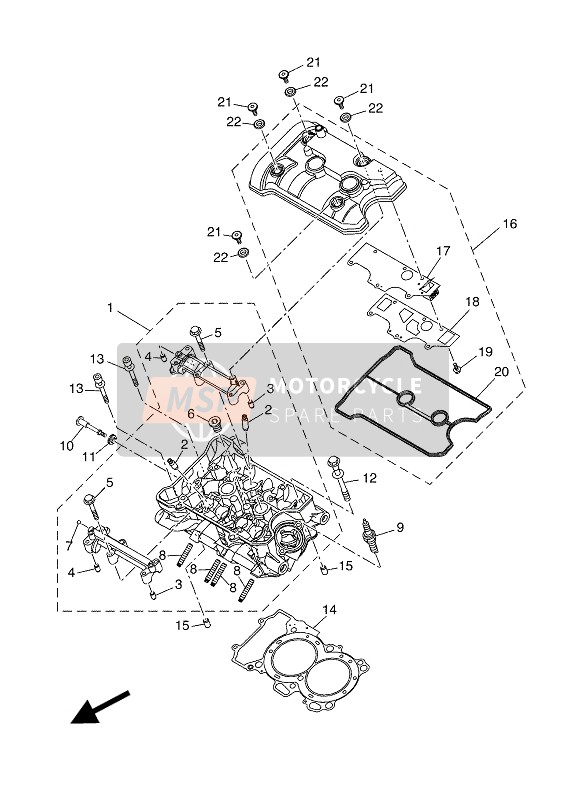 Yamaha TRACER 700 2018 Cabeza de cilindro para un 2018 Yamaha TRACER 700