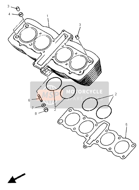 Yamaha XJ600S 1995 Cylinder for a 1995 Yamaha XJ600S