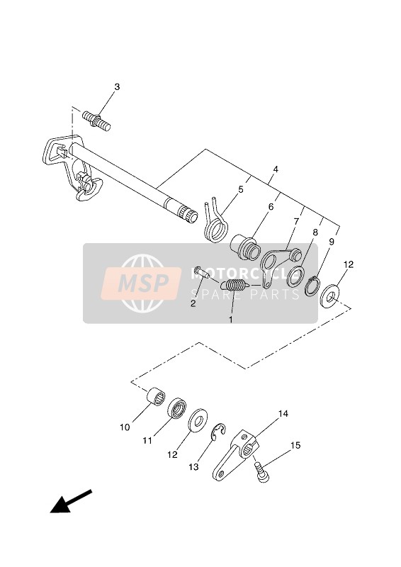 Yamaha TRACER 700 2018 Shift Shaft for a 2018 Yamaha TRACER 700