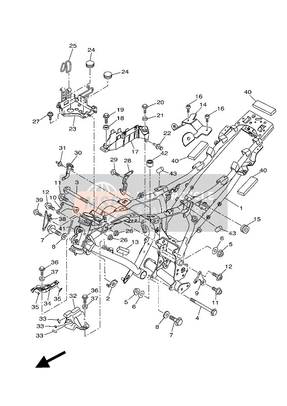 Yamaha TRACER 700 2018 Frame for a 2018 Yamaha TRACER 700