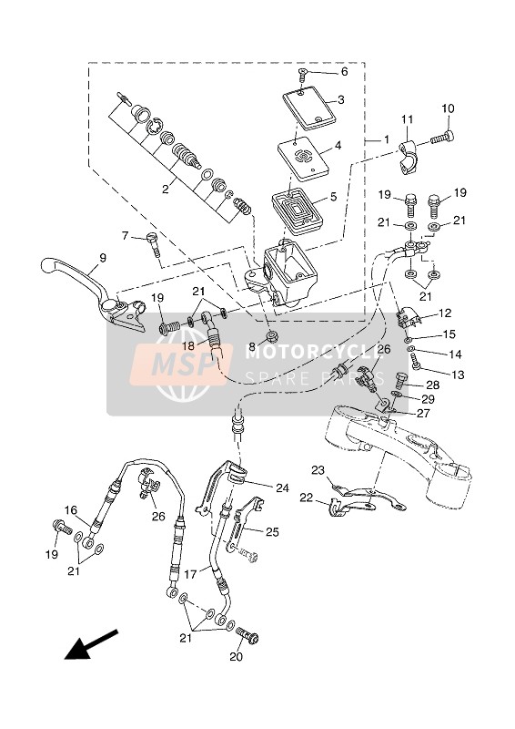 Yamaha TRACER 700 2018 Front Master Cylinder for a 2018 Yamaha TRACER 700