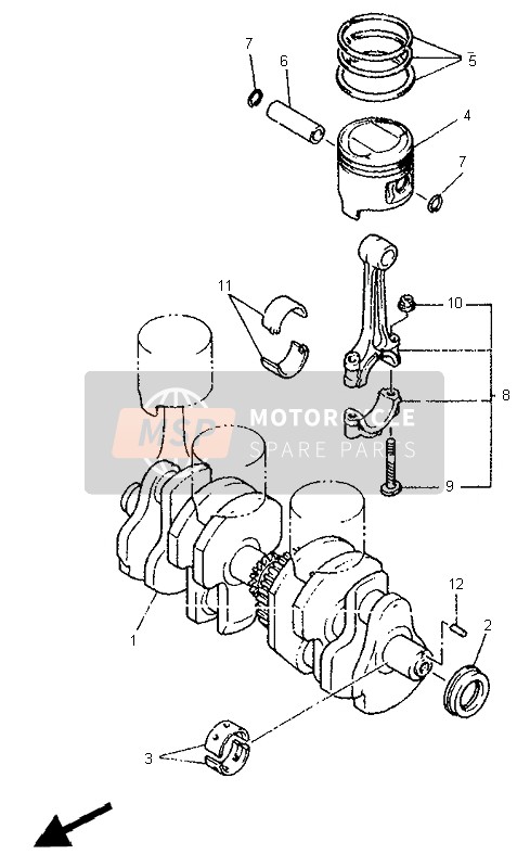 Yamaha XJ600S 1995 Albero motore & Pistone per un 1995 Yamaha XJ600S