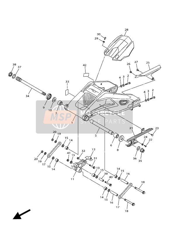 Yamaha YZF-R1 2018 Rear Arm for a 2018 Yamaha YZF-R1