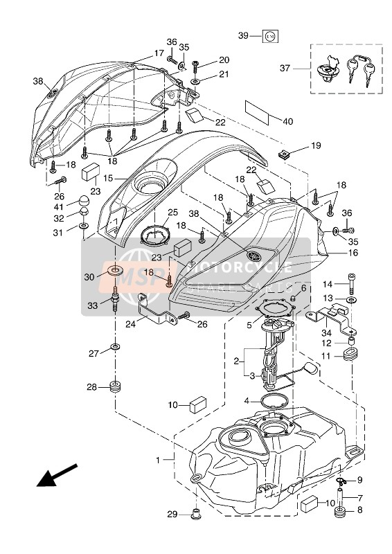 5D7F412901P4, Cover, Side 1, Yamaha, 0