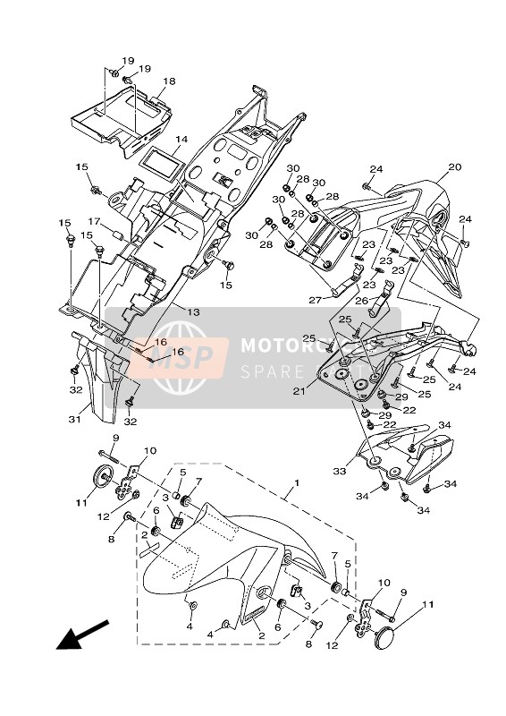 Yamaha YZF-R3 2018 Fender for a 2018 Yamaha YZF-R3