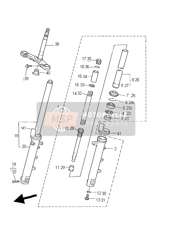 Yamaha XJ600N 2002 Forcella anteriore per un 2002 Yamaha XJ600N