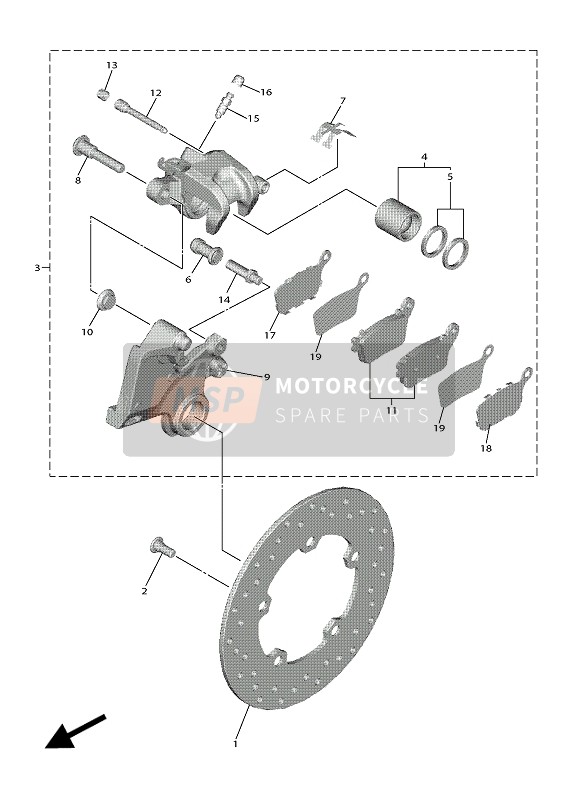 Yamaha YZF-R6 2018 Rear Brake Caliper for a 2018 Yamaha YZF-R6