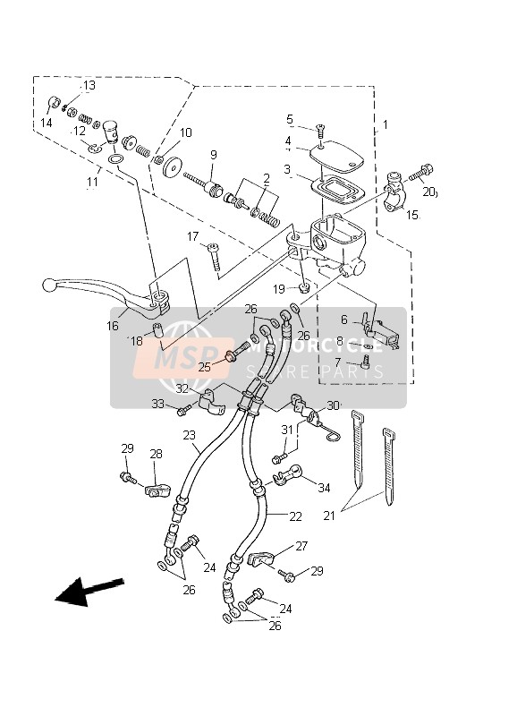 Yamaha XJ600N 2002 HAUPTZYLINDER VORNE für ein 2002 Yamaha XJ600N