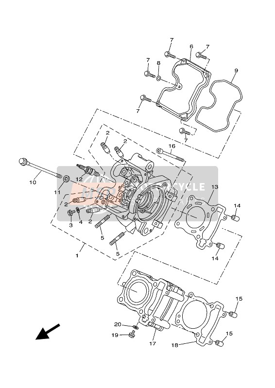 Yamaha MT-125 ABS 2019 Cabeza de cilindro para un 2019 Yamaha MT-125 ABS