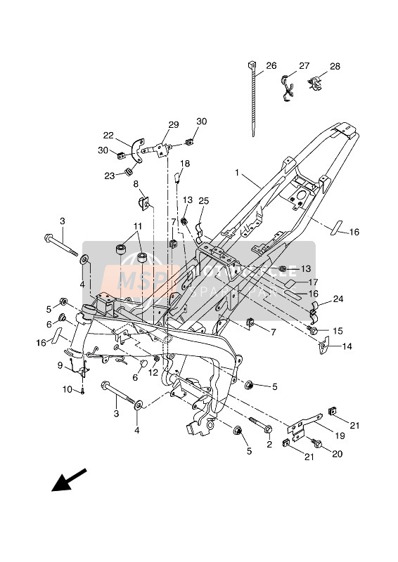 Yamaha MT-125 ABS 2019 Frame voor een 2019 Yamaha MT-125 ABS