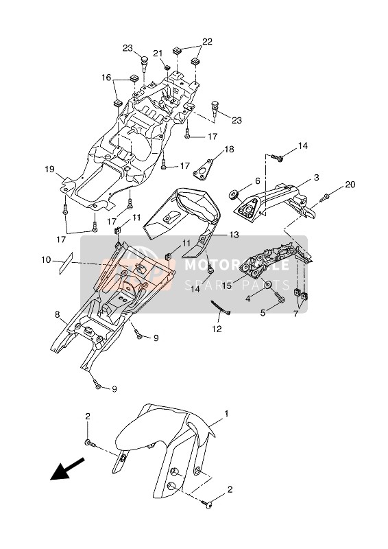 Yamaha MT-125 ABS 2019 Fender for a 2019 Yamaha MT-125 ABS