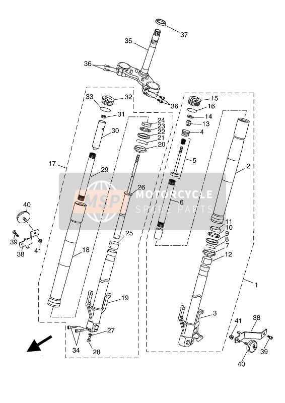 Yamaha MT-125 ABS 2019 Tenedor frontal para un 2019 Yamaha MT-125 ABS