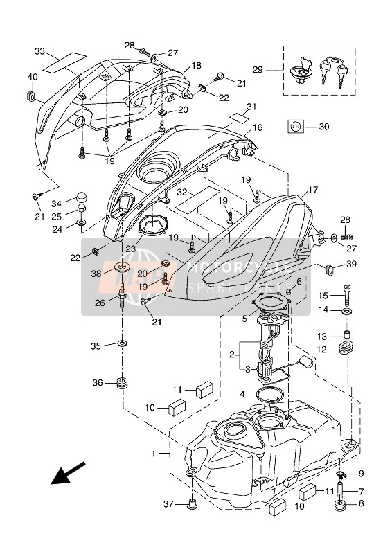 Yamaha MT-125 ABS 2019 Fuel Tank for a 2019 Yamaha MT-125 ABS