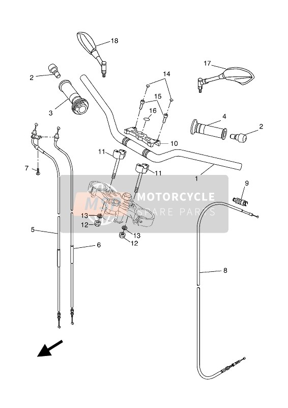 Yamaha MT-125 ABS 2019 Steering Handle & Cable for a 2019 Yamaha MT-125 ABS