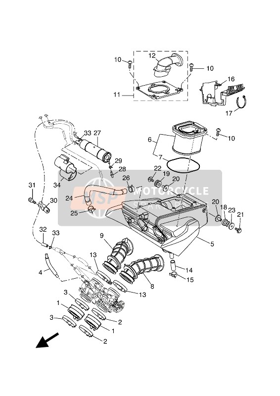 BU3E11660100, Pipe, Breather 1, Yamaha, 2