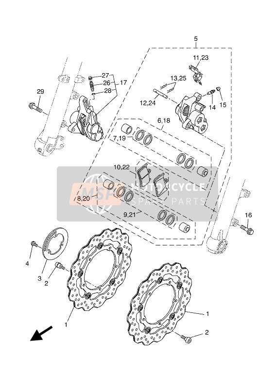 Yamaha XSR700 (MNM3-MBL2) 2019 Front Brake Caliper for a 2019 Yamaha XSR700 (MNM3-MBL2)