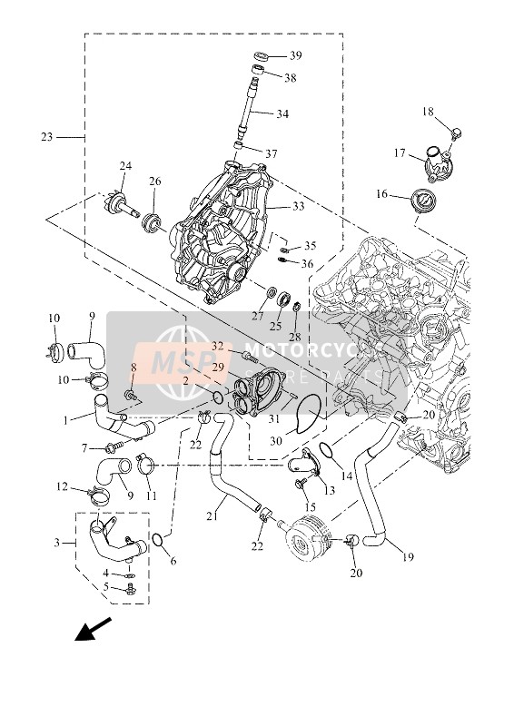 Yamaha XSR700 (MDNM6) 2019 Water Pump for a 2019 Yamaha XSR700 (MDNM6)