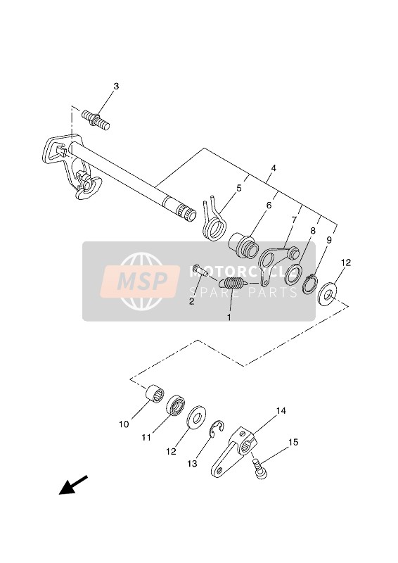 Yamaha XSR700 (MDNM6) 2019 Schakelas voor een 2019 Yamaha XSR700 (MDNM6)