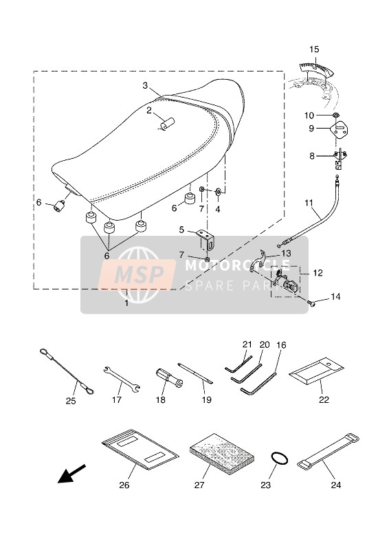 BCNF47300100, Double Seat Assy, Yamaha, 0