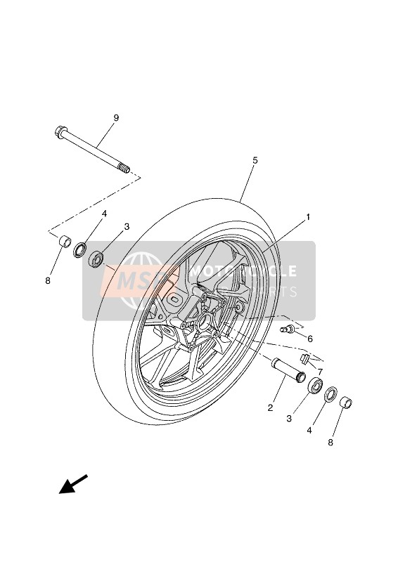 Yamaha XSR700 (MDNM6) 2019 Roue avant pour un 2019 Yamaha XSR700 (MDNM6)