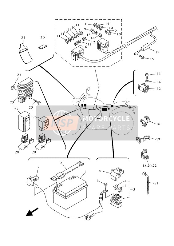 BCNH25900000, Wire Harness Assy, Yamaha, 0