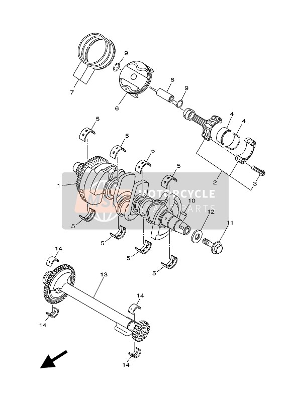 Yamaha XSR900 2019 Crankshaft & Piston for a 2019 Yamaha XSR900