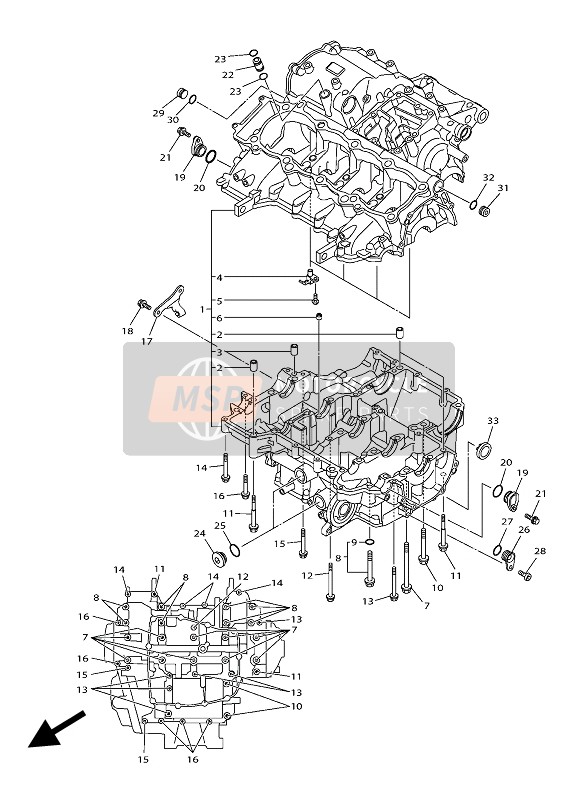 Yamaha MT-10 2019 Caja Del Cigüeñal para un 2019 Yamaha MT-10