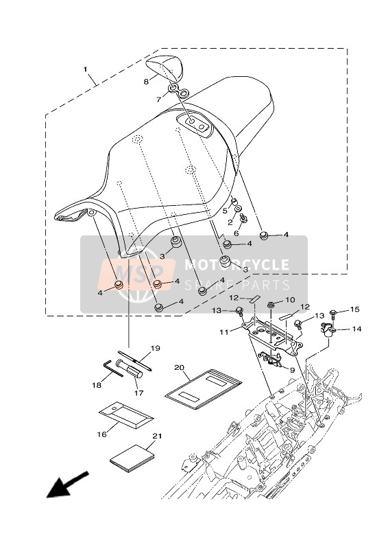 Yamaha MT-10 2019 Siège pour un 2019 Yamaha MT-10