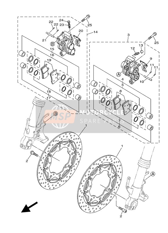 Yamaha MT-10 2019 Pinza de freno delantero para un 2019 Yamaha MT-10