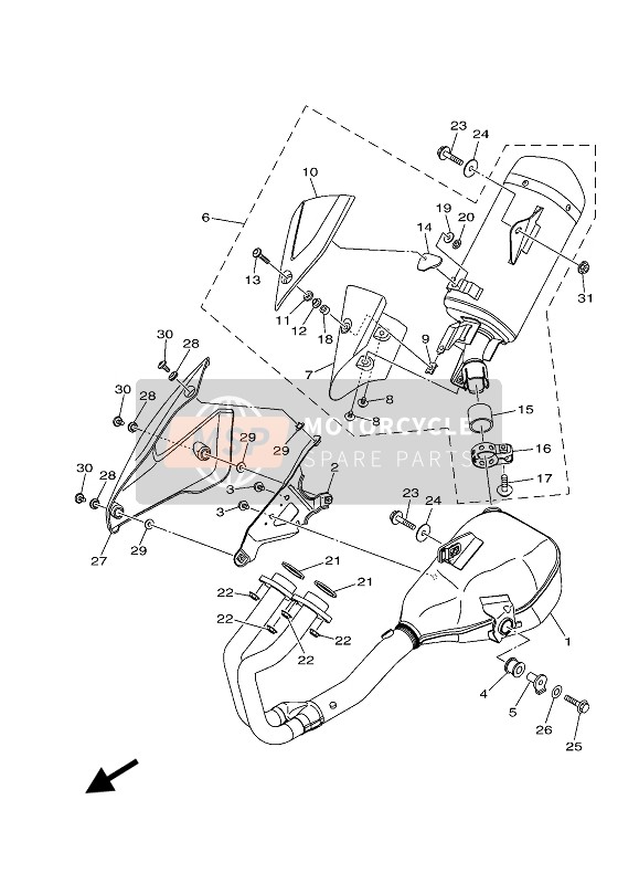 Yamaha MT-03 2019 Échappement pour un 2019 Yamaha MT-03