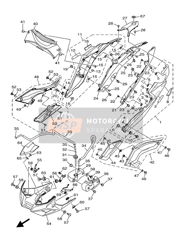 Yamaha MT-03 2019 Couvercle latéral pour un 2019 Yamaha MT-03