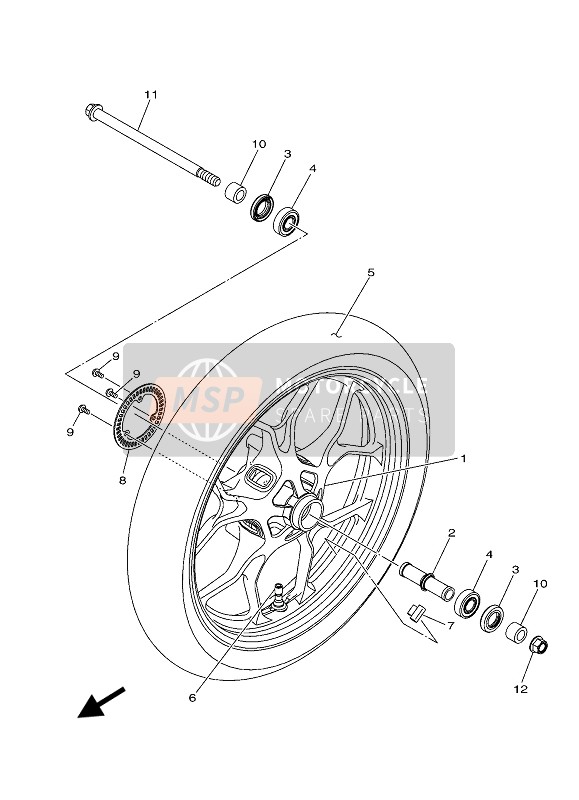 Yamaha MT-03 2019 Rueda delantera para un 2019 Yamaha MT-03