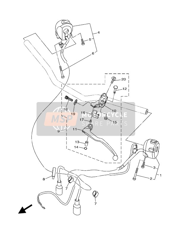 Yamaha MT-03 2019 HANDSCHALTER & HEBEL für ein 2019 Yamaha MT-03