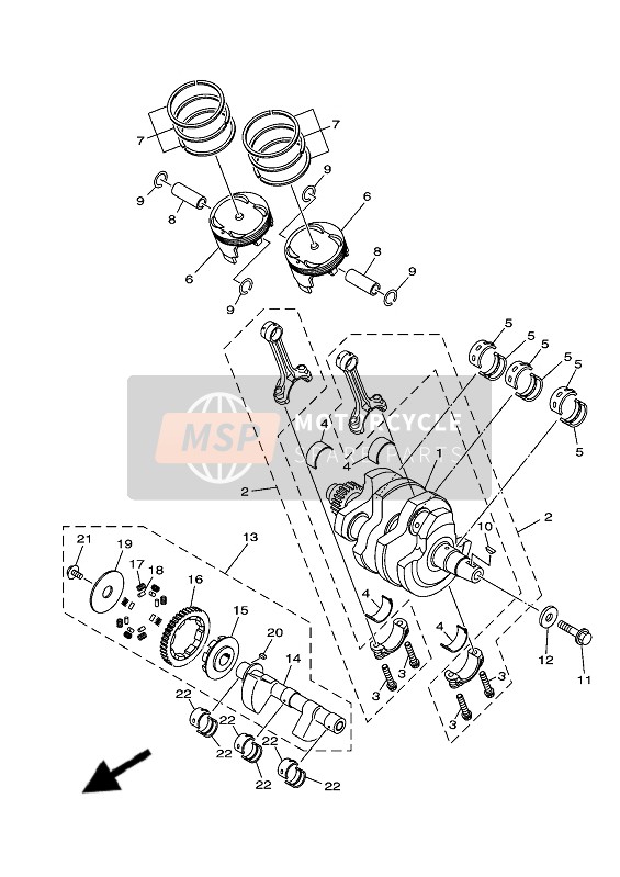 Yamaha MT-07 ABS 2019 Crankshaft & Piston for a 2019 Yamaha MT-07 ABS