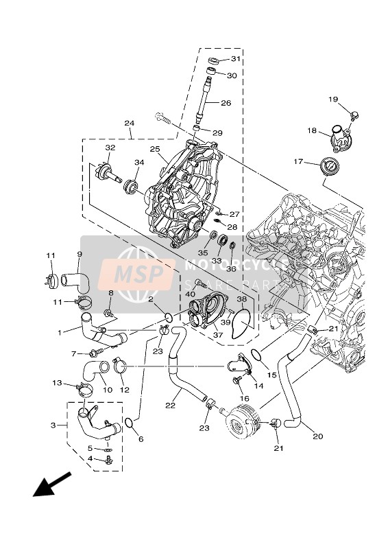 Yamaha MT-07 ABS 2019 Pompe à eau pour un 2019 Yamaha MT-07 ABS