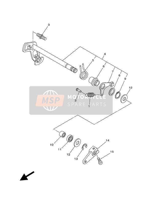 Yamaha MT-07 ABS 2019 Shift Shaft for a 2019 Yamaha MT-07 ABS