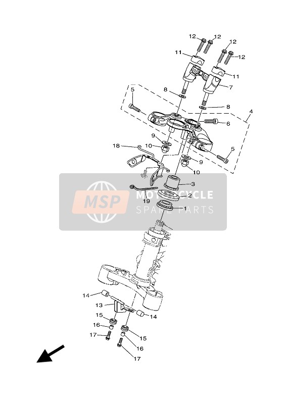 Yamaha MT-07 ABS 2019 Direccion para un 2019 Yamaha MT-07 ABS