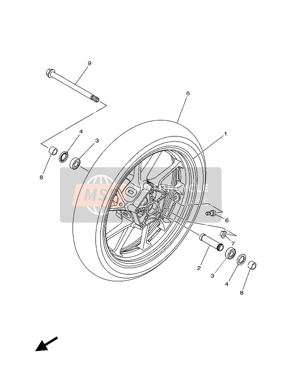 Yamaha MT-07 ABS 2019 Front Wheel for a 2019 Yamaha MT-07 ABS