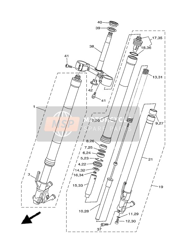 Yamaha MT-09 ABS 2019 Front Fork for a 2019 Yamaha MT-09 ABS