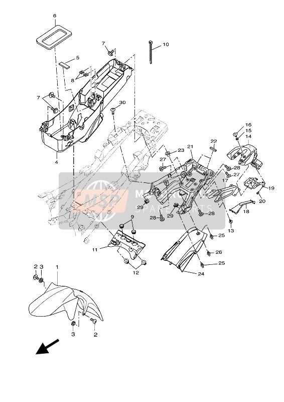 Yamaha TRACER 700 2019 Parafango per un 2019 Yamaha TRACER 700